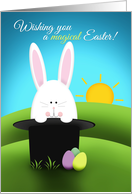 Happy Easter Anyone Bunny In Magician Hat card