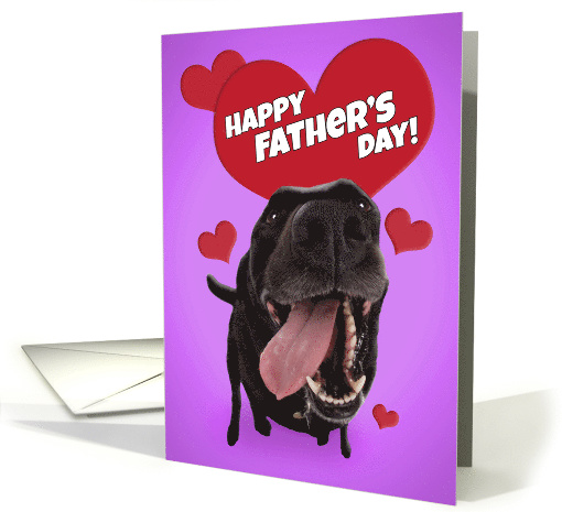 Happy Father's Day For Anyone Cute Black Lab with Hearts Humor card