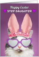 Happy Easter Step Daughter Cat in Bunny Ears Humor card