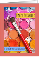 Happy Birthday Granddaughter Watercolor Paints card