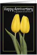 Happy Anniversary Husband Two Yellow Tulips card