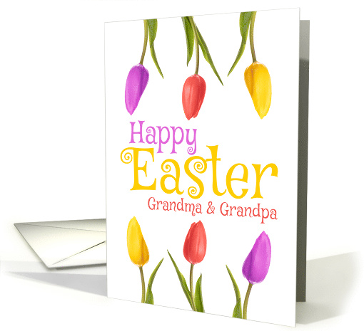 Happy Easter Grandma & Grandpa Pretty Tulips card (1561806)