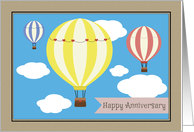 Happy Anniversary Hot Air Balloons card