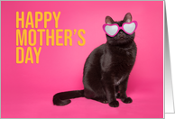 Happy Mother’s Day Cute Black Cat in Sunglasses card