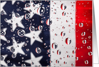 Memorial Day Abstract Water Drops Flag Photograph card