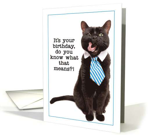 Happy Birthday From All of Us Business Cat Humor card (1569490)