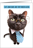 Happy Father’s Day Cat in Tie and Glasses Humor card