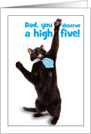 Happy Father’s Day High Five Cat Humor card
