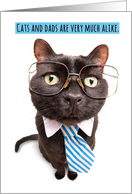 Happy Birthday Dad Cat in Tie Humor card