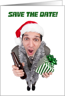 Save The Date Christmas Party Funny Businessman Humor card