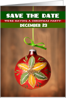 Customizable Save The Date Christmas Party Ornament card
