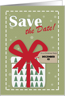 Customizable Save The Date Christmas Party Gift Box card