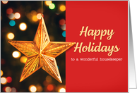 Happy Holidays Housekeeper Star Ornament card