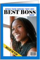 Happy Boss’s Day Best Boss Magazine Custom Photo card
