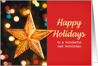 Happy Holidays Nail Technician Star Ornament card