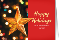 Happy Holidays Barber Star Ornament card