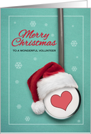 Merry Christmas Medical Volunteer Stethoscope in Santa Hat card