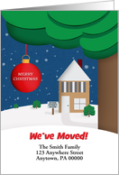 Merry Christmas We’ve Moved Winter House Custom Front For New Address card