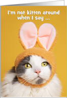 Happy Easter For Anyone Silly Cat Wearing Bunny Ears Humor card