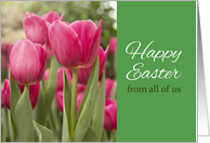 Happy Easter From All of Us Pretty Pink Tulips card