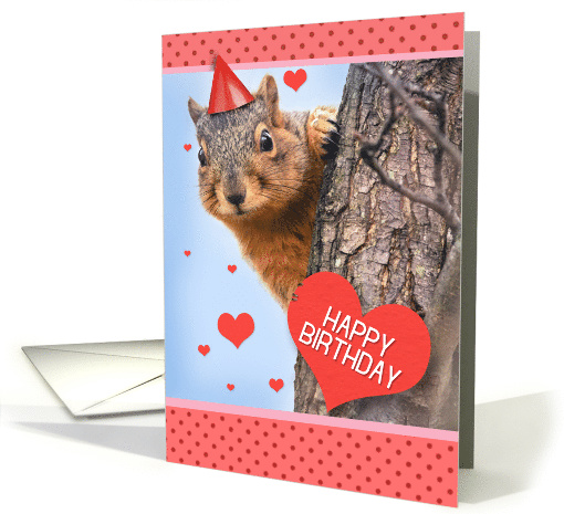 Happy Birthday For Anyone Cute Squirrel in Party Hat with... (1600076)