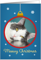 MEOWy Christmas Insert Your Own Cat Photo Ornament card