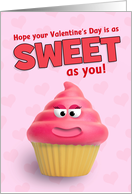 Happy Valentine’s Day Cute Pink Cupcake Humor card
