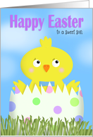 Happy Easter Son Cute Boy Chick in Egg card