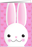 Happy Easter For Anyone Bunny Face With Hearts card
