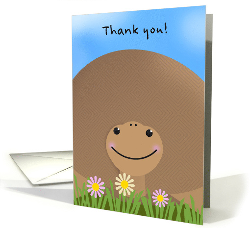 Thank You For Anyone Cute Turtle With Flowers card (1677124)