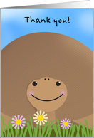 Thank You For Anyone Cute Turtle With Flowers card