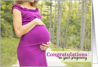 Congratulations on your Pregnanacy Woman in Purple Dress card