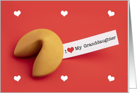 Happy Valentine’s Day I Love Granddaughter Fortune Cookie card