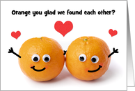 Happy Anniversary Cute Orange Couple Humor card