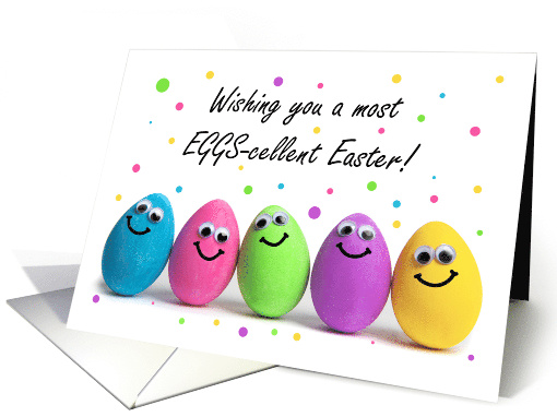 Happy Easter For Anyone Funny Group of Eggs With Faces card (1725622)