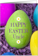 Happy Easter Uncle Dyed Eggs Close Up card