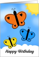 Happy Birthday For Anyone Fun Butterfly Illustration card