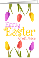 Happy Easter Great Niece Pretty Tulips card