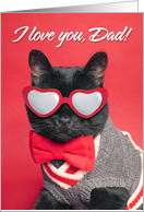 Happy Father’s Dad Cute Black Cat in Heat Sunglasses Humor card