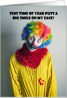 Happy Halloween For Anyone Creepy Clown Big Smile Humor card