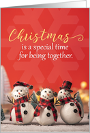 Merry Christmas For Anyone Cute Snowmen Photograph card