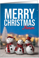 Merry Christmas Nurse Cute Snowmen Photograph card