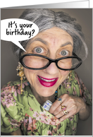 Happy Birthday For Anyone Funny Old Lady Bra Money in Card Humor card