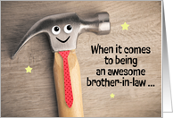 Happy Birthday Brother In Law Funny Hammer Pun Wearing Tie humor card