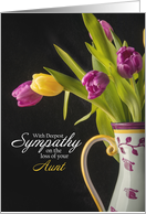 With Deepest Sympathy Loss of Aunt Vase of Tulips Photograph card