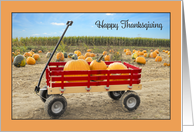 Happy Thankgiving For Anyone Wagon Full of Pumpkins Photo card