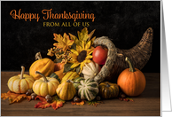 Happy Thankgiving From All of Us Beautiful Cornucopia Photograph card