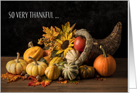 Happy Thanksgiving Thankful for You Cornucopia card
