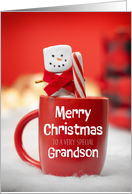 Merry Christmas Very Special Grandson Marshmallow Snowman card