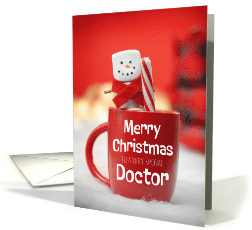 Merry Christmas Very Special Doctor Marshmallow Snowman card (1809388)